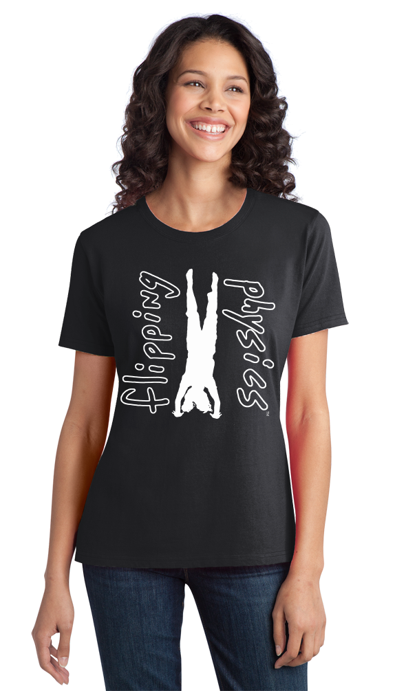 Ladies Black Dark Handstand Tees T-shirt