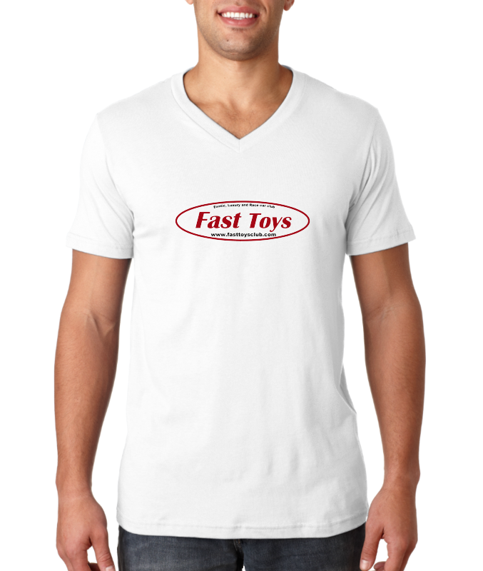 V Neck White Fast Toys Club Logo V-Neck T-shirt