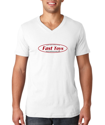 V Neck White Fast Toys Club Logo V-Neck T-shirt