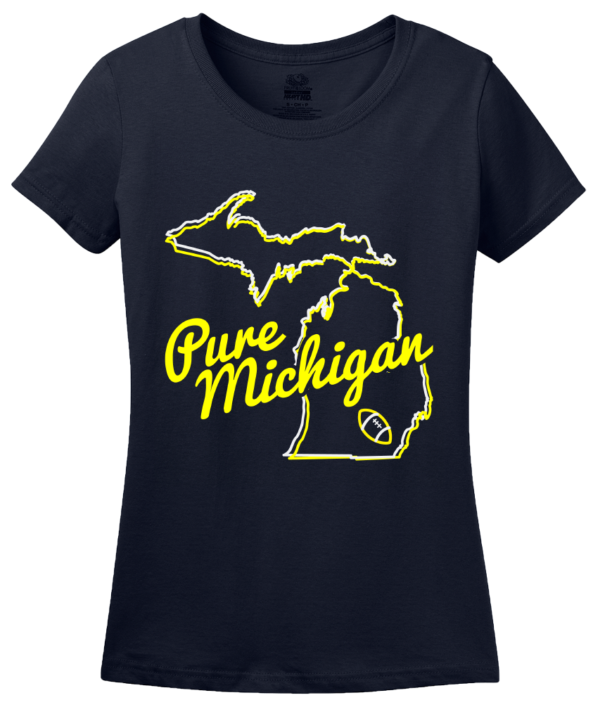 Ladies Navy Pure Michigan - Ann Arbor, MI Football Hometown Pride T-shirt