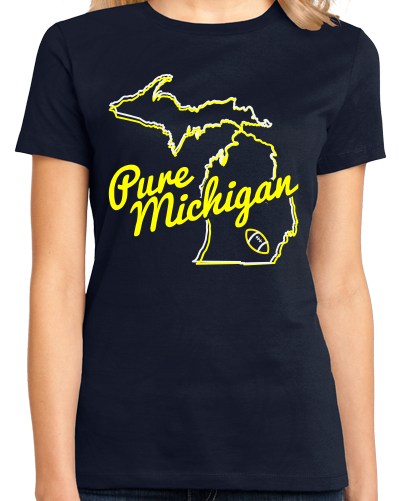 Ladies Navy Pure Michigan - Ann Arbor, MI Football Hometown Pride T-shirt