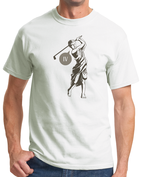 Standard White Four! (Iv!) Funny Roman Golfer - Golf Pun Ancient Rome Humor T-shirt