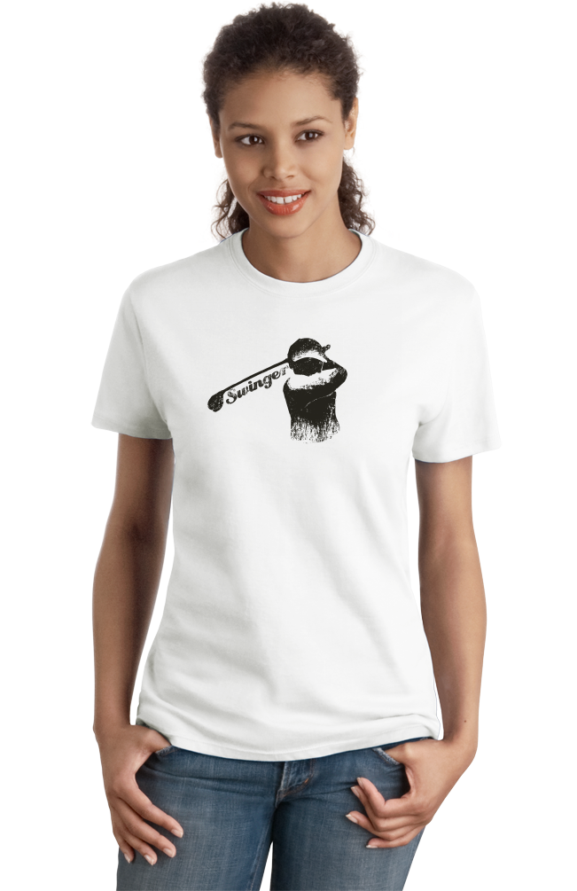 Ladies White "Swinger!" - Funny Golf Humor Joke Golfing Gift Father's Day T-shirt