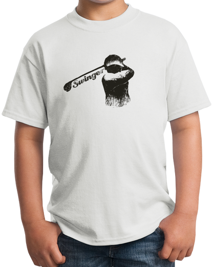 Youth White "Swinger!" - Funny Golf Humor Joke Golfing Gift Father's Day T-shirt
