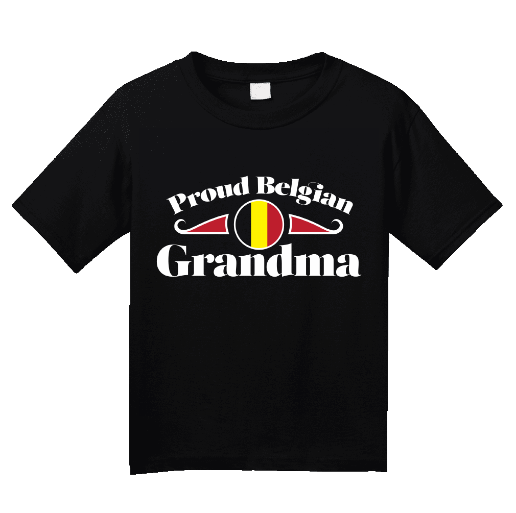 Youth Black Proud Belgian Grandma - Belgium Pride Heritage Austrian Grandma T-shirt