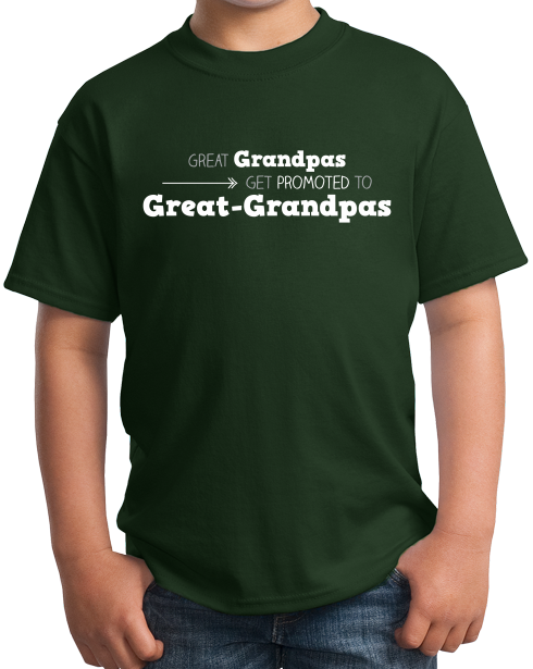 Youth Forest Green Great Grandpas Get Promoted… - Great Grandfather Grandpa Funny 