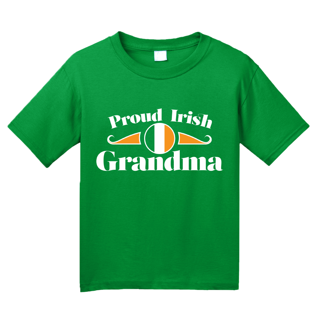 Youth Green Proud Irish Grandma Shield - Irish Pride Grandmother Heritage T-shirt