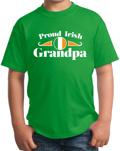 Youth Green Proud Irish Grandpa Shield - Irish Pride Grandpa Heritage T-shirt