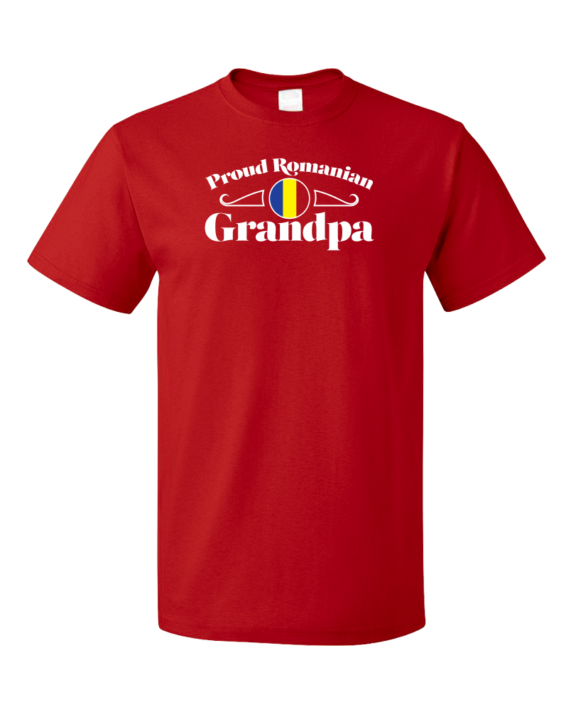 Standard Red Proud Romanian Grandpa - Grandpa Pride Romanian Heritage Bunic T-shirt