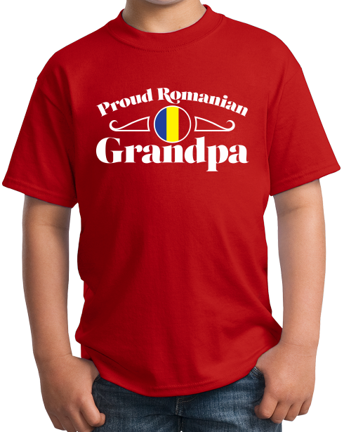 Youth Red Proud Romanian Grandpa - Grandpa Pride Romanian Heritage Bunic T-shirt