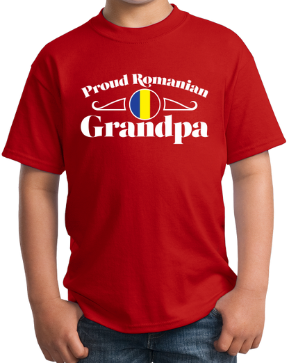 Youth Red Proud Romanian Grandpa - Grandpa Pride Romanian Heritage Bunic T-shirt