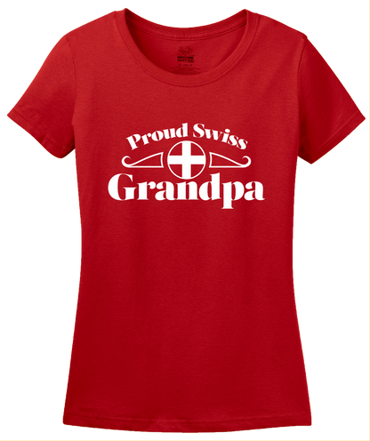 Ladies Red Proud Swiss Grandpa - Switzerland Pride Grosspapa Opa Grandpapa T-shirt