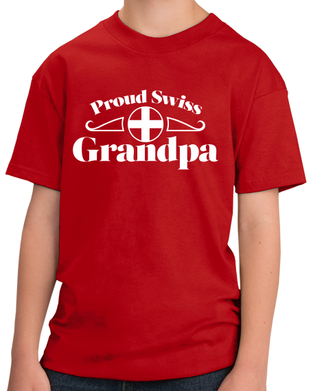 Youth Red Proud Swiss Grandpa - Switzerland Pride Grosspapa Opa Grandpapa T-shirt
