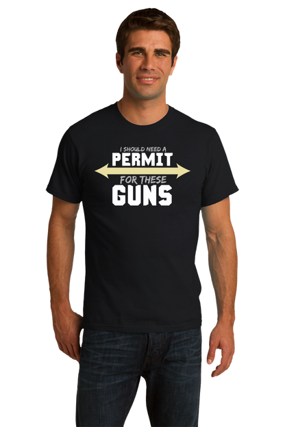Standard Black I Should Need A Permit For These Guns - Lifting T-shirt
