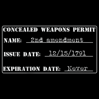 2nd Amendment Gun Permit T-shirt Black art preview