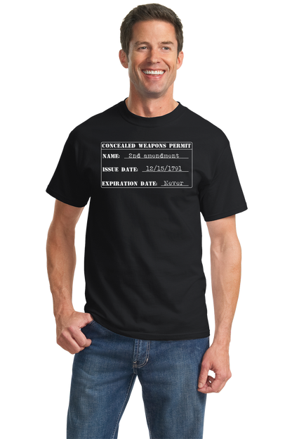 Standard Black 2nd Amendment Gun Permit - Gun Rights Lover Freedom Fun T-shirt