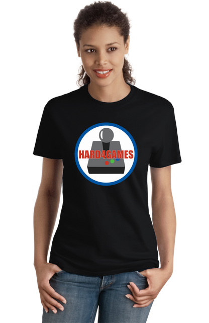 Ladies Black Hard 4 Games Logo T-shirt