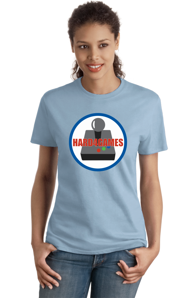 Ladies Light Blue Hard 4 Games Logo T-shirt