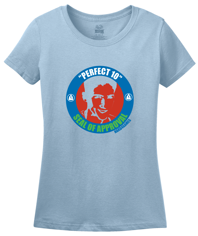 Ladies Light Blue Perfect 10 Seal of Approval T-shirt