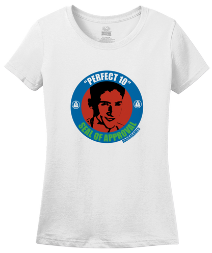 Ladies White Perfect 10 Seal of Approval T-shirt