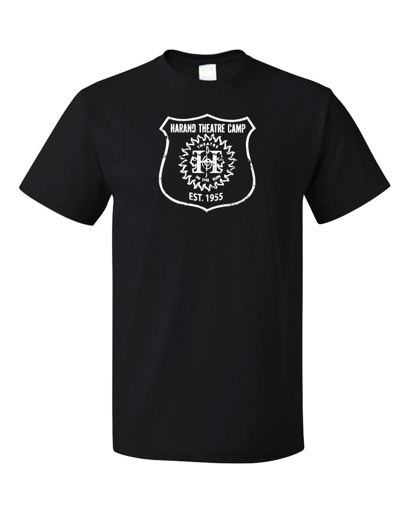 Standard Black Harand Theatre Camp - Full Chest White Shield Logo T-shirt