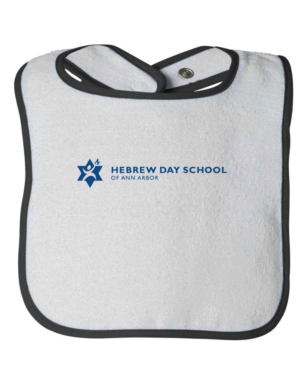 Infant Bib White Hebrew Day School Color Logo 