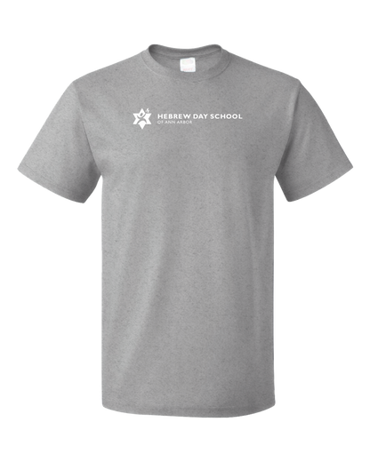 Unisex Grey Hebrew Day School White Logo T-shirt