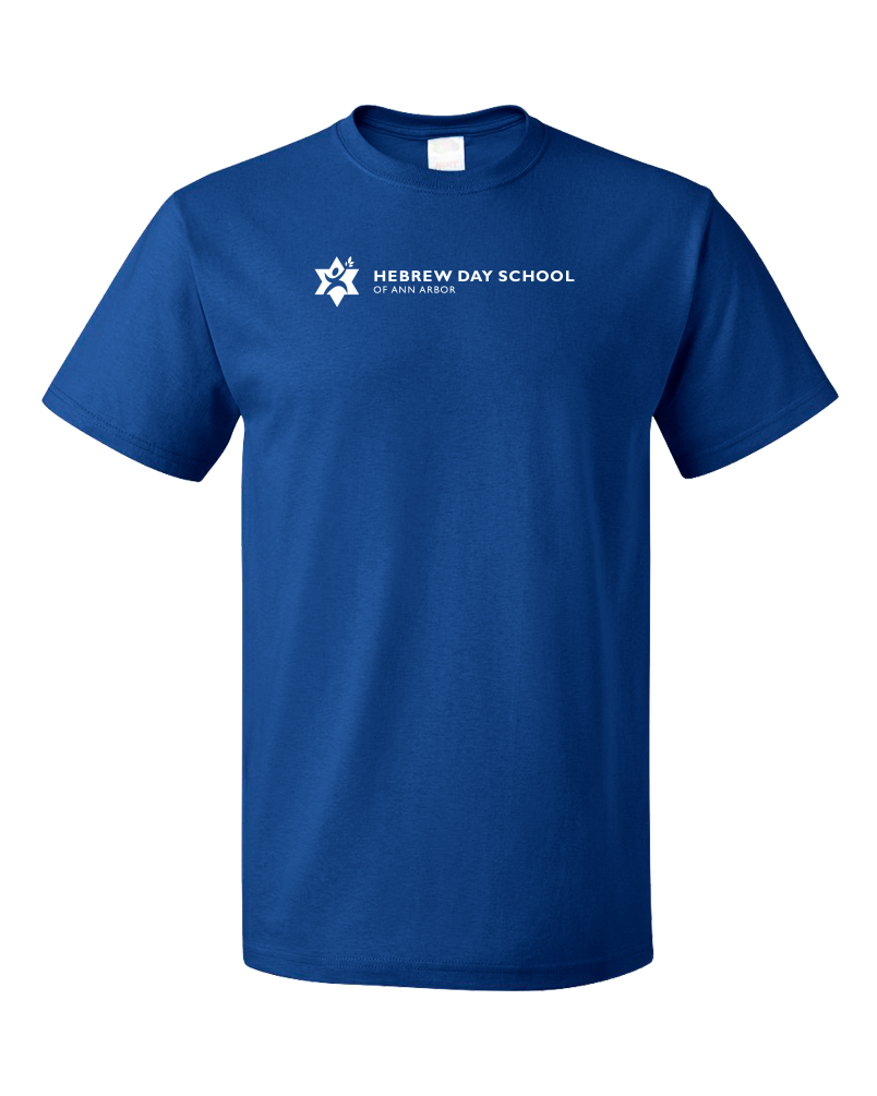 Unisex Royal Hebrew Day School White Logo T-shirt