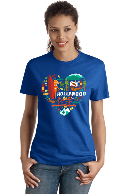 Ladies Royal California Icon Heart - Cali Love Cute Culture Symbols Pride T-shirt