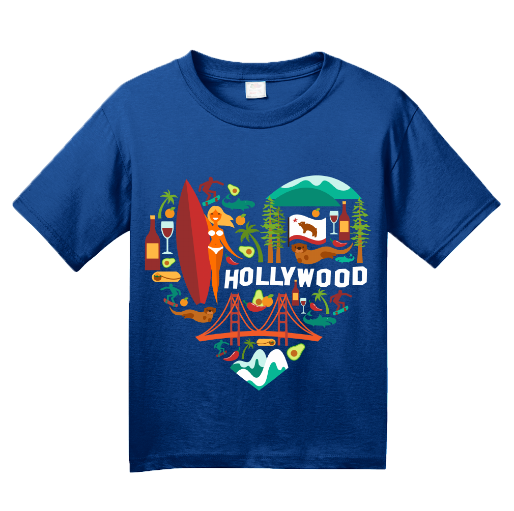 Youth Royal California Icon Heart - Cali Love Cute Culture Symbols Pride T-shirt