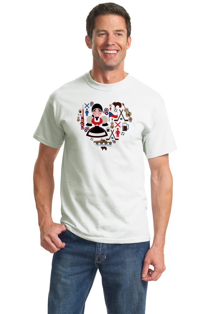 Standard White Czech Republic Icon Heart - Czech Love Cute Heritage Pride Fun T-shirt