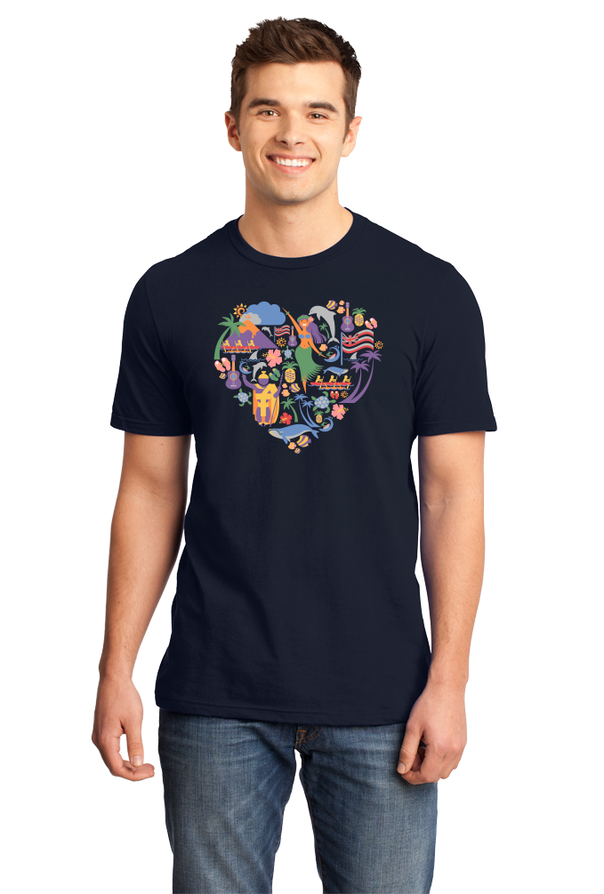 Standard Navy Hawaii Icon Heart - Hawaiian Love Heritage Culture Pride Cute T-shirt