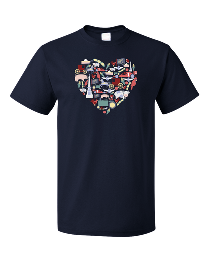 Standard Navy Indiana Icon Heart - Indiana Love Pride Culture Symbols Cute Fun T-shirt