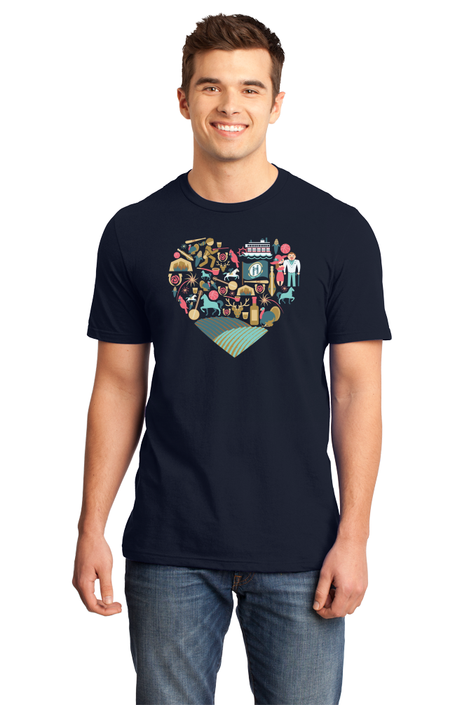 Standard Navy Kentucky Icon Heart - Kentucky Love Pride Culture Heritage Cute T-shirt