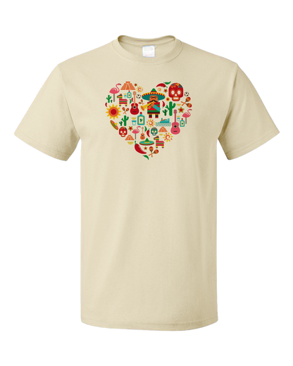 Standard Natural Mexico Icon Heart - Mexico Love Heritage Pride Culture Cute Fun T-shirt