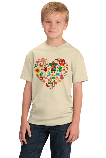 Youth Natural Mexico Icon Heart - Mexico Love Heritage Pride Culture Cute Fun T-shirt