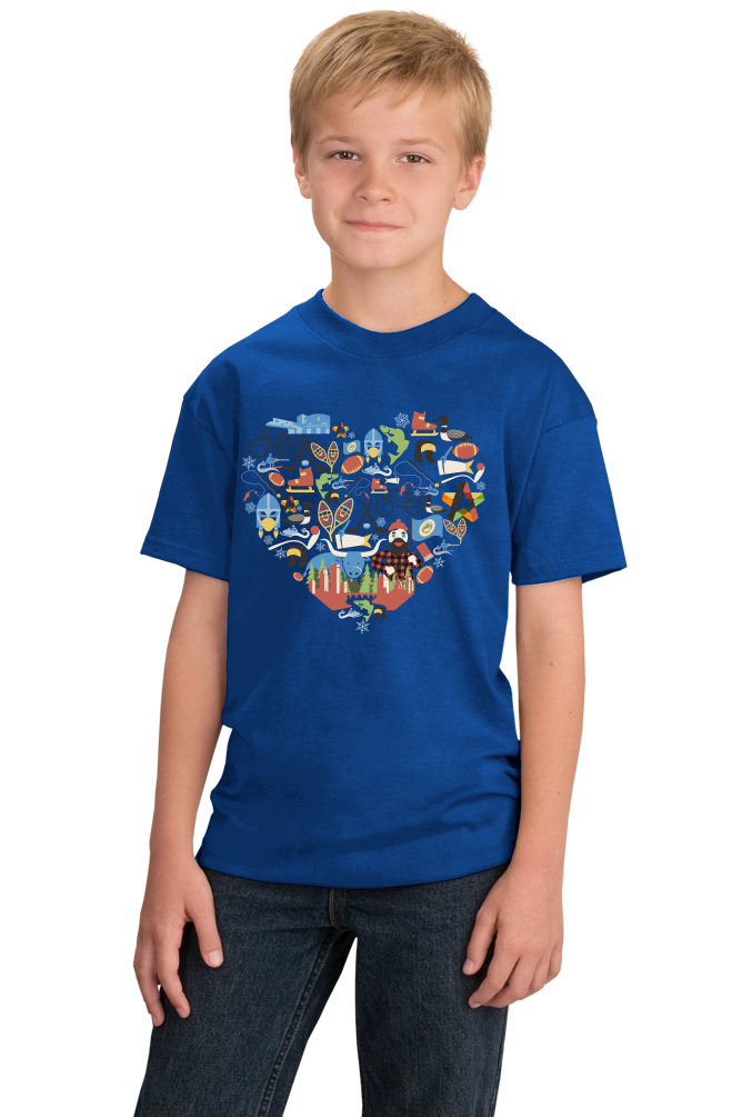 Youth Royal Minnesota Icon Heart - Minnesota Love Pride Culture Cute Midwest T-shirt