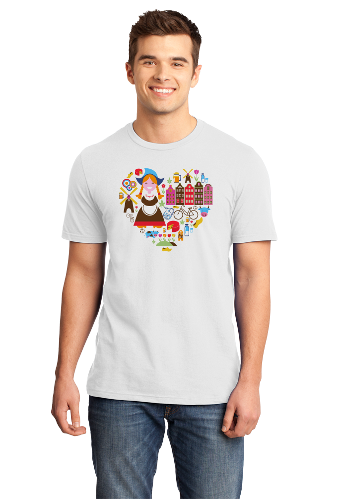 Standard White Netherlands Icon Heart - Dutch Love Heritage Pride Cute Culture T-shirt