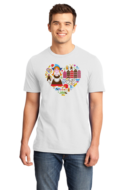 Standard White Netherlands Icon Heart - Dutch Love Heritage Pride Cute Culture T-shirt