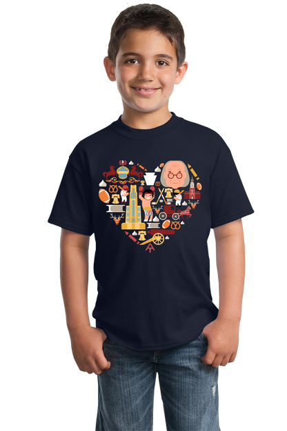 Youth Navy Pennsylvania Icon Heart - PA Love Pride Heritage Cute Symbols T-shirt