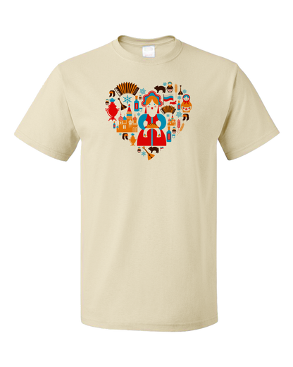 Standard Natural I Love Russia - Russian Love Heritage Pride Culture Cute Symbols T-shirt