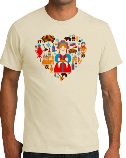 Standard Natural I Love Russia - Russian Love Heritage Pride Culture Cute Symbols T-shirt