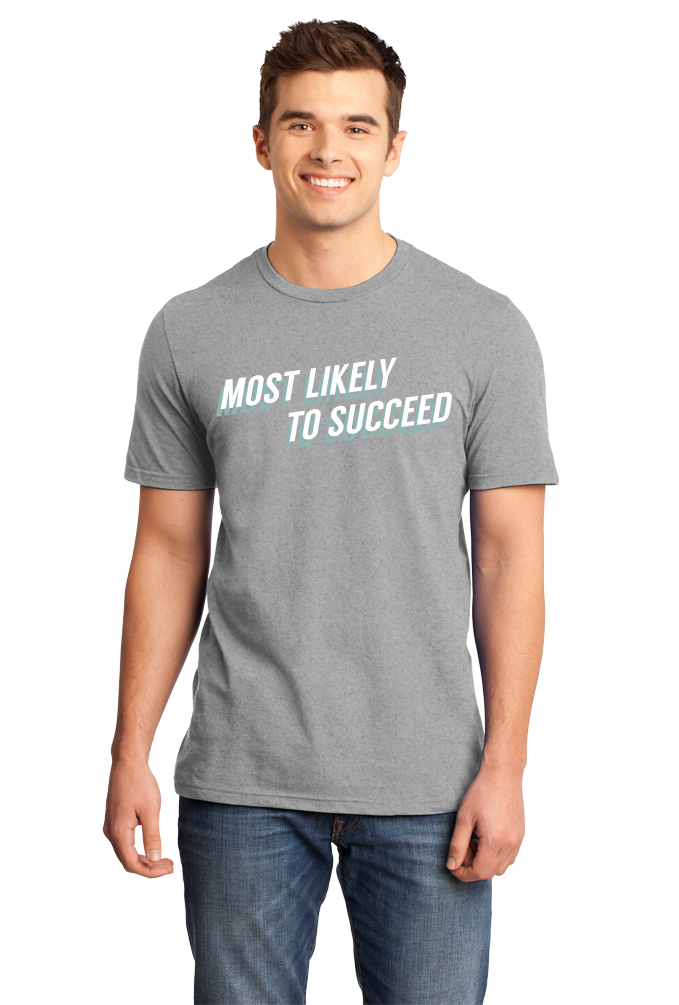 Standard Grey Most Likely To Succeed - Ironic Nerd High School Humor T-shirt