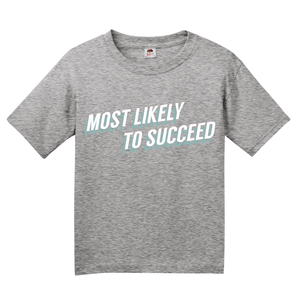 Youth Grey Most Likely To Succeed - Ironic Nerd High School Humor T-shirt