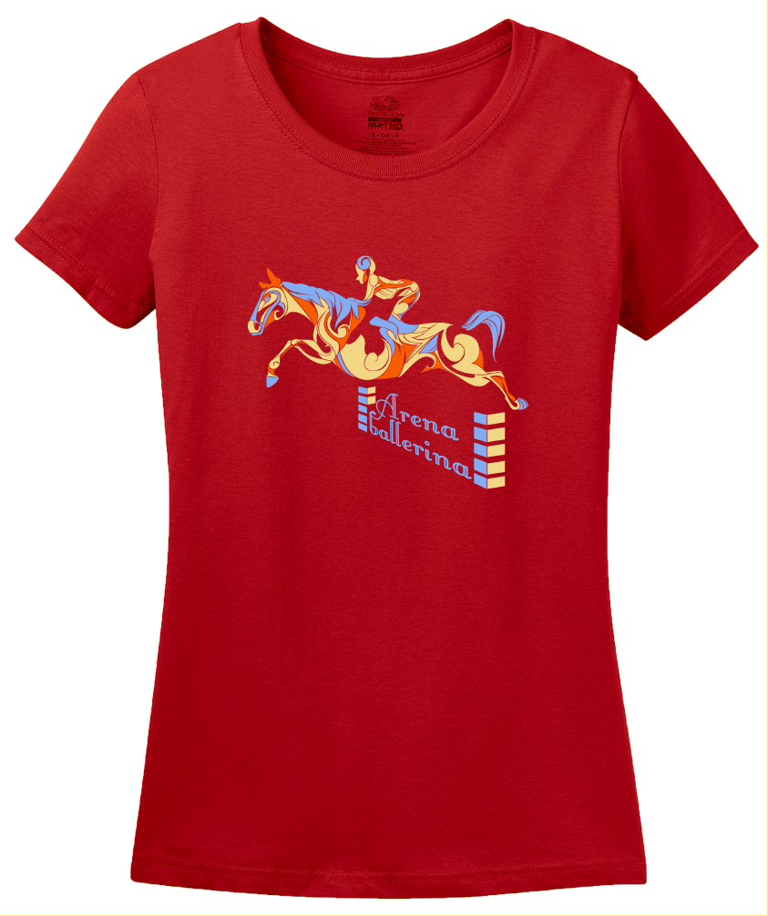 Ladies Red Arena Ballerina - Equestrian Horseback Riding Love Horse Lover T-shirt