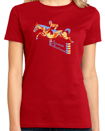 Ladies Red Arena Ballerina - Equestrian Horseback Riding Love Horse Lover T-shirt