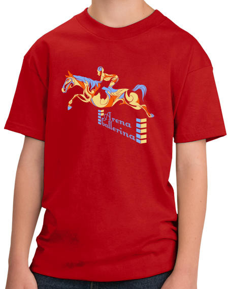 Youth Red Arena Ballerina - Equestrian Horseback Riding Love Horse Lover T-shirt