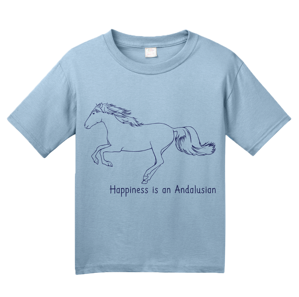 Youth Light Blue Happiness is an Andalusian - Horse Lover Favorite Breed Spanish T-shirt