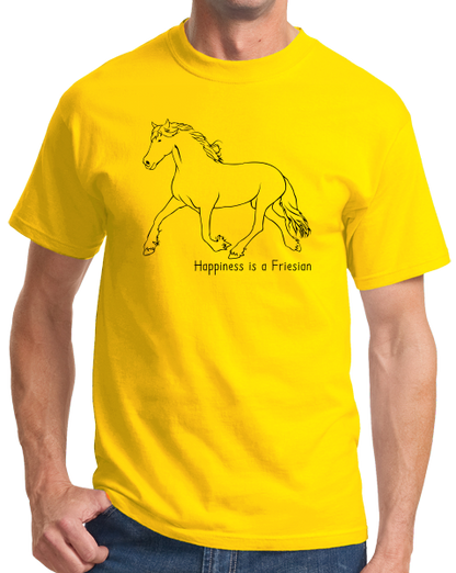 Standard Yellow Happiness is a Friesian - Horse Lover Favorite Breed Friesian T-shirt