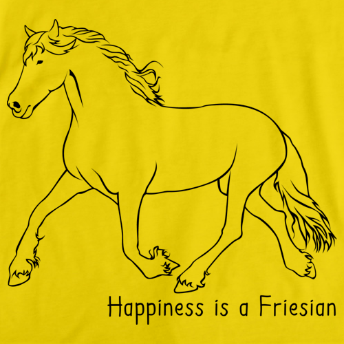Happiness is a Friesian | Horse Lover Yellow art preview